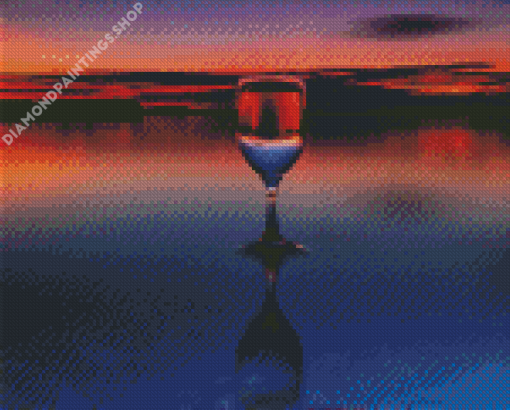 Sunset Wine Glass Diamond Paintings
