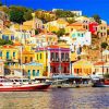 Symi Island Greece Colorful Houses Diamond Paintings