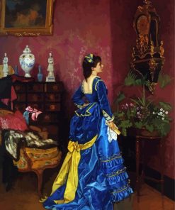 The Blue Dress By Auguste Toulmouche Diamond Paintings