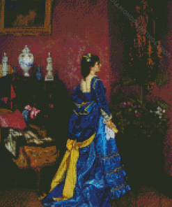 The Blue Dress By Auguste Toulmouche Diamond Paintings