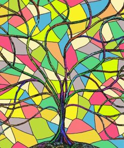 The Stained Glass Colorful Tree Diamond Paintings