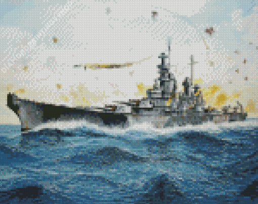 USS Lowa BB 61 Art Diamond Paintings