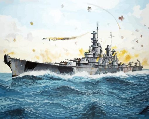 USS Lowa BB 61 Art Diamond Paintings