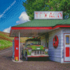 Vintage Old Gas Station Truck Diamond Paintings