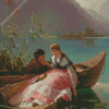 Vintage Romantic Date On Boat Diamond Paintings