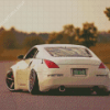 White Nissan 350z With Sunset Diamond Paintings