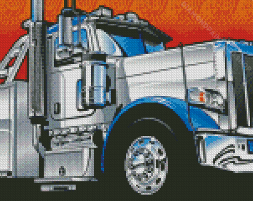 White Tow Truck Art Diamond Paintings