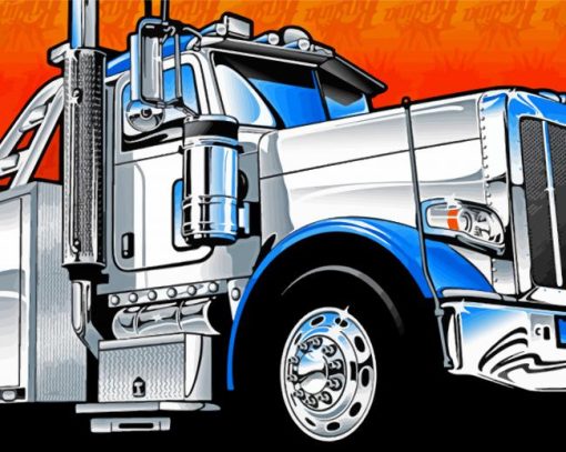 White Tow Truck Art Diamond Paintings