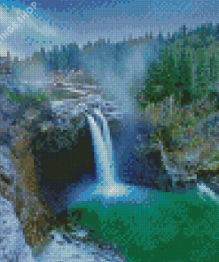 Winter Waterfalls Mountains Diamond Paintings