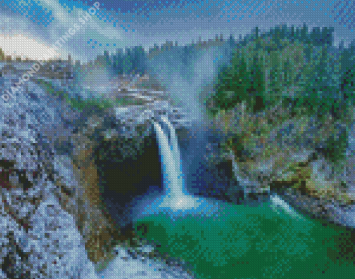 Winter Waterfalls Mountains Diamond Paintings