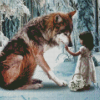 Wolf and Girl Diamond Paintings