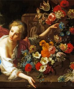 Woman Arranging Flowers Diamond Paintings