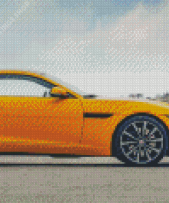 Yellow Jaguar F Type Car Diamond Paintings