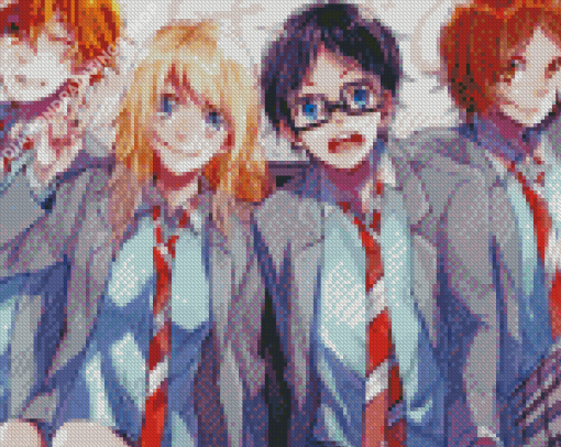 Your Lie in April Anime Characters Diamond Paintings