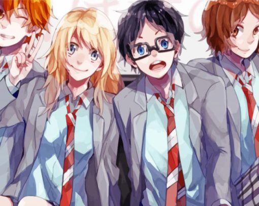 Your Lie in April Anime Characters Diamond Paintings