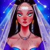 Zodiac Sign Aquarius Girl Diamond Paintings