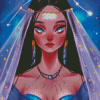 Zodiac Sign Aquarius Girl Diamond Paintings