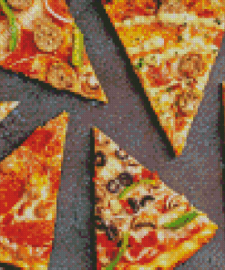 Aesthetic Pizza Slices Diamond Paintings