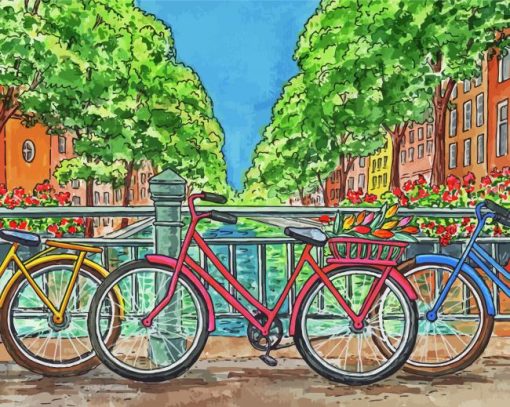 Aesthetic Amsterdam Bicycle Art Diamond Paintings