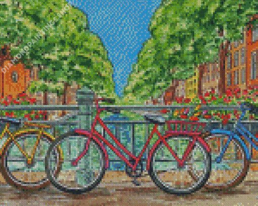 Aesthetic Amsterdam Bicycle Art Diamond Paintings