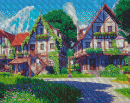 Aesthetic Fantasy Village Diamond Paintings