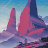 Aesthetic Purple Mountain Diamond Paintings