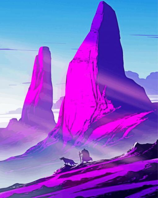 Aesthetic Purple Mountain Diamond Paintings