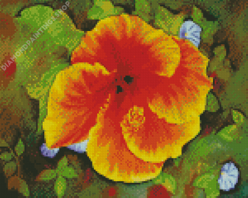 Aesthetic Orange Hibiscus Art Diamond Paintings