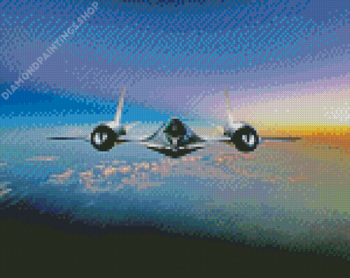 Aesthetic SR 71 Blackbird Airplane Diamond Paintings