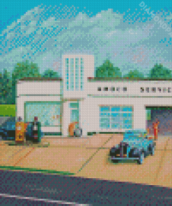 American Gas Station Art Diamond Paintings