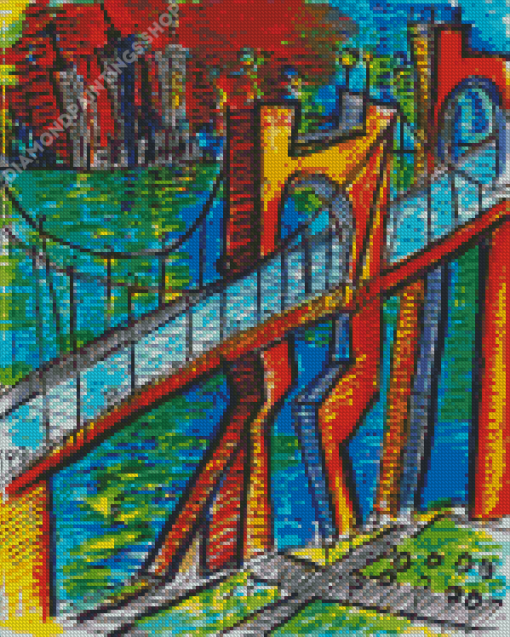 Artistic Abstract Colorful Bridge Diamond Paintings