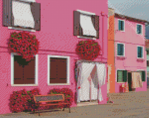 Beautiful Pink Building Diamond Paintings