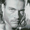 Black and White Jean Claude Van Damme Diamond Paintings