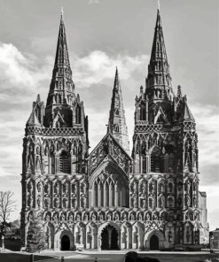 Black And White Lichfield Cathedral Diamond Paintings