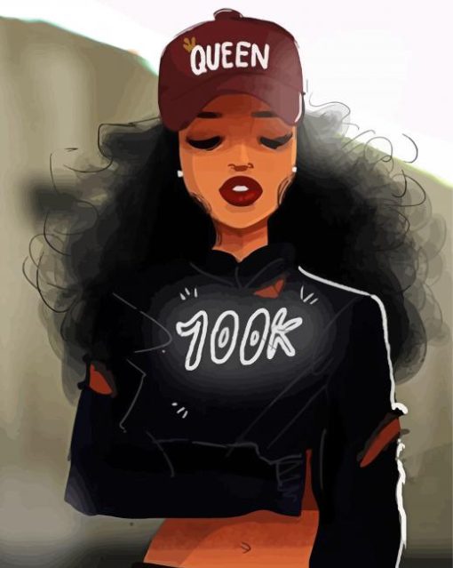 Black Woman Cartoon Diamond Paintings