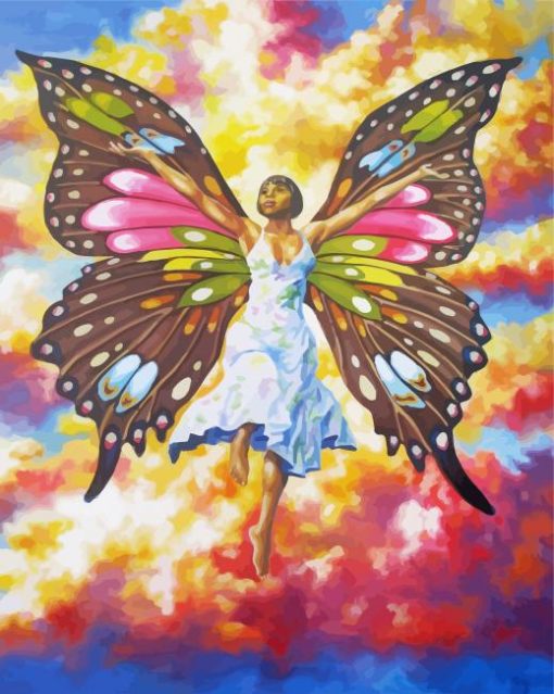 Black Woman With Butterfly Wings Diamond Paintings