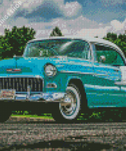 1955 Chevrolet Bel Air Blue Diamond Paintings