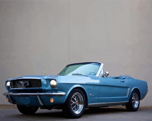 Blue 1966 Ford Mustang Diamond Paintings
