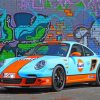 Gulf Blue and Orange Porsche Diamond Paintings