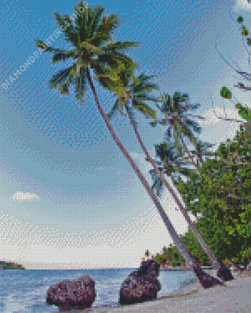 Bora Bora Tropical Palm Diamond Paintings