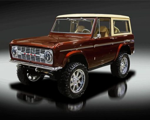 Brown 1977 Bronco Four Wheel Drive Diamond Paintings