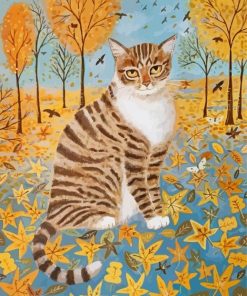 Cat In Autumn Diamond Paintings