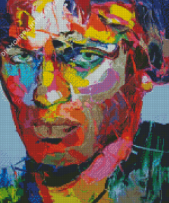 Colored Abstract Male Face Art Diamond Paintings