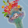 Adorable Ostrich And Flower Diamond Paintings