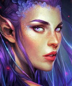 Elf With Purple eyes Diamond Paintings