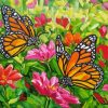 Flowers With Butterflies Insects Art Diamond Paintings