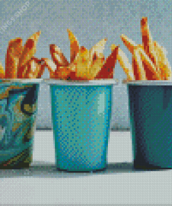 French Fries In Cups Diamond Paintings