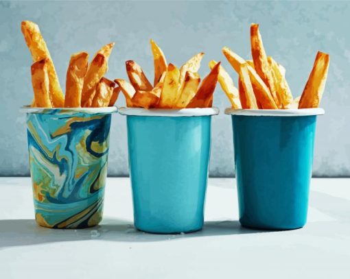 French Fries In Cups Diamond Paintings