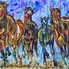 Galloping Sunlight Horses Diamond Paintings