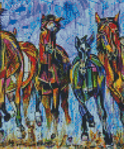 Galloping Sunlight Horses Diamond Paintings